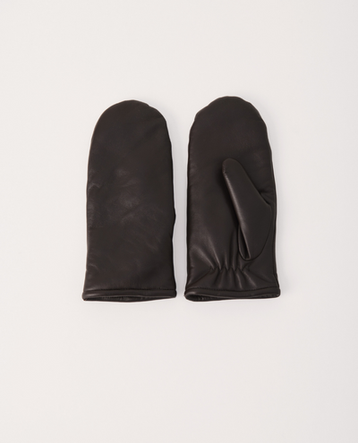 Part Two Flori Black Leather Mittens