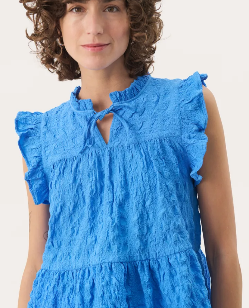Part Two Gimaline Blue Frilly Blouse