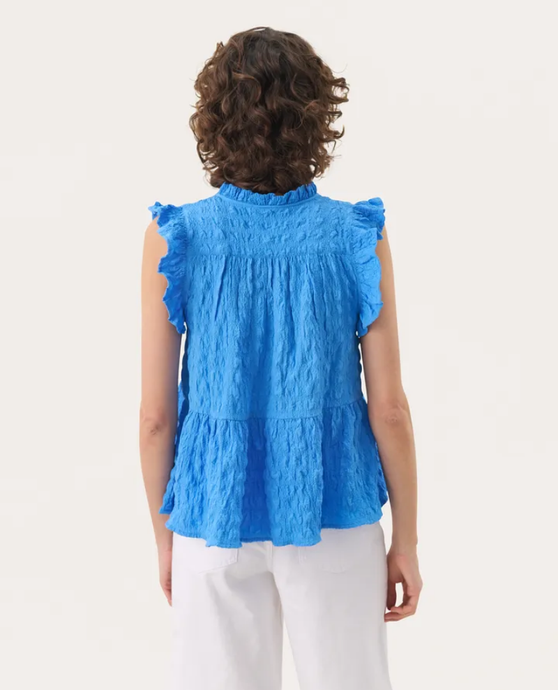 Part Two Gimaline Blue Frilly Blouse