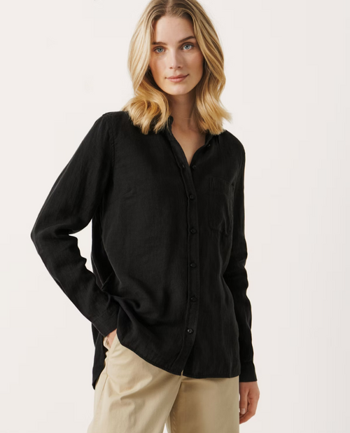 Part Two Kivas Black Linen Shirt