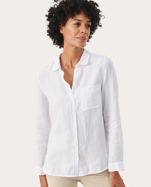 Part Two Kivas White Linen Shirt
