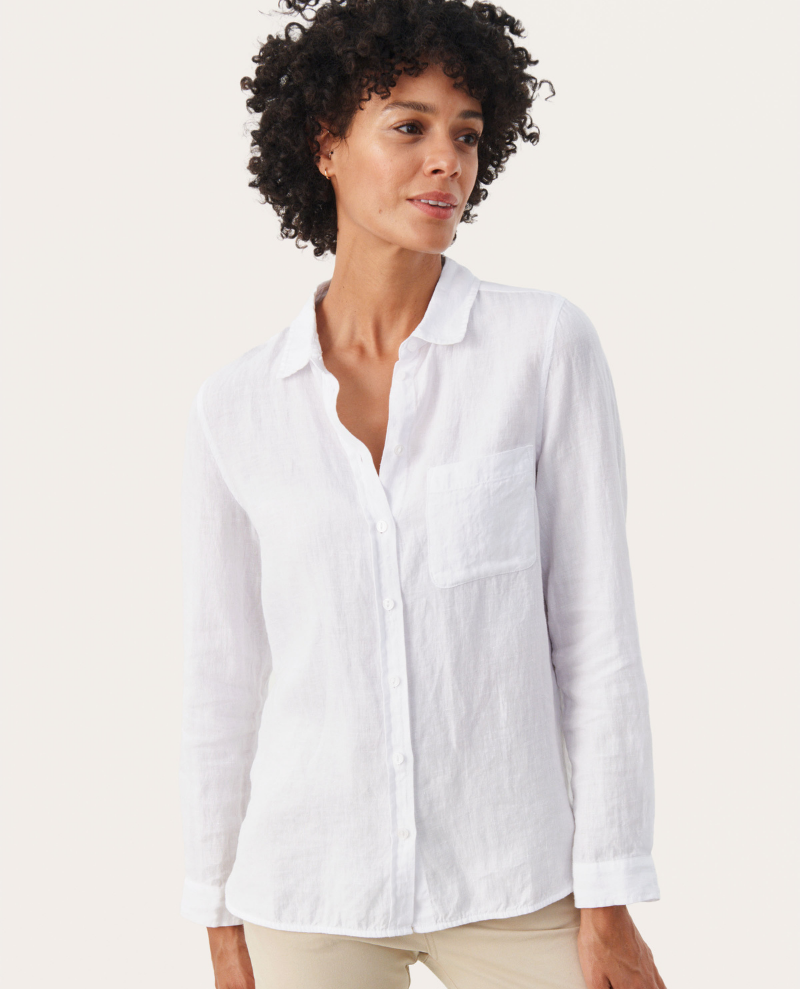 Part Two Kivas White Linen Shirt