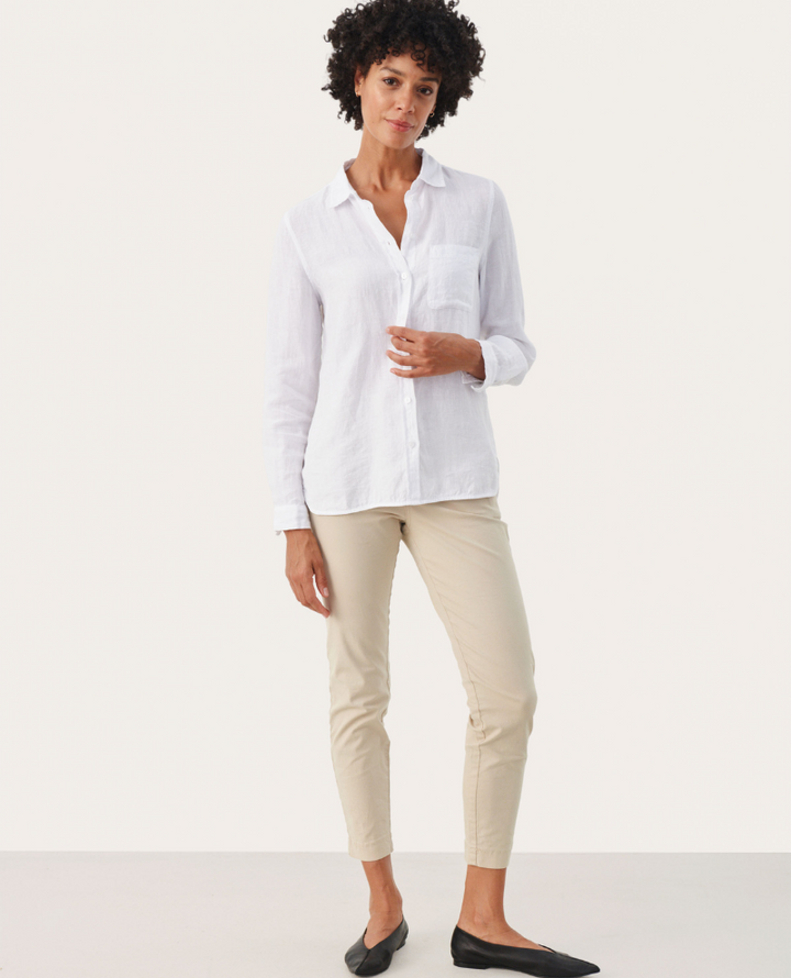 Part Two Kivas White Linen Shirt