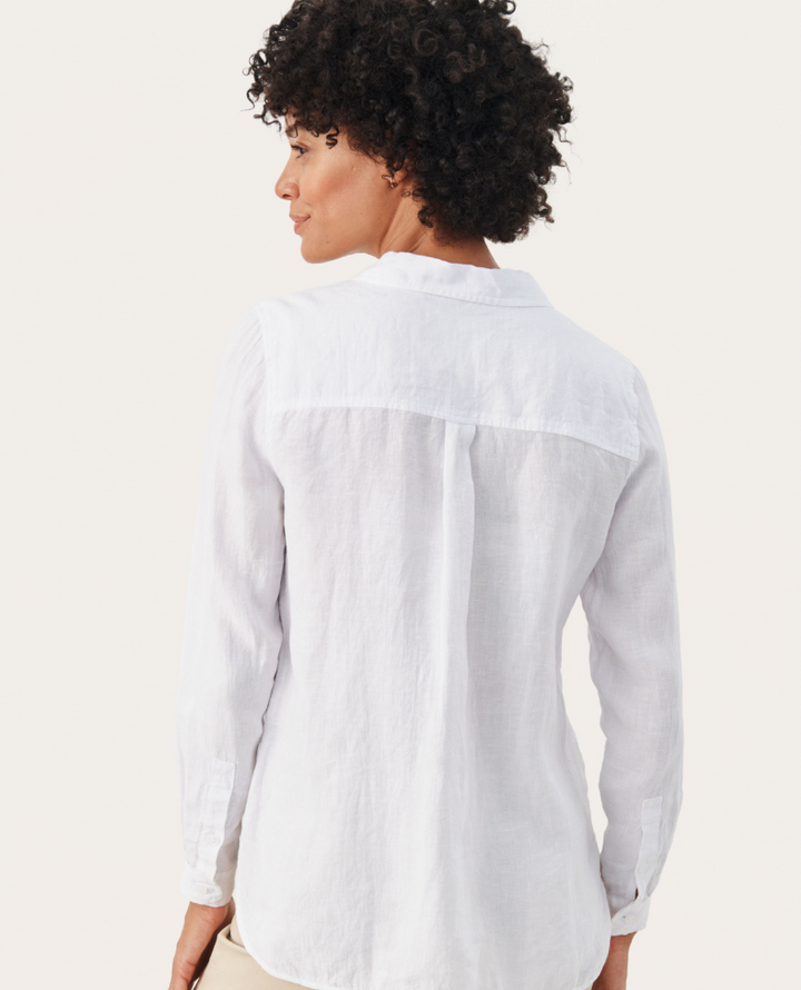 Part Two Kivas White Linen Shirt