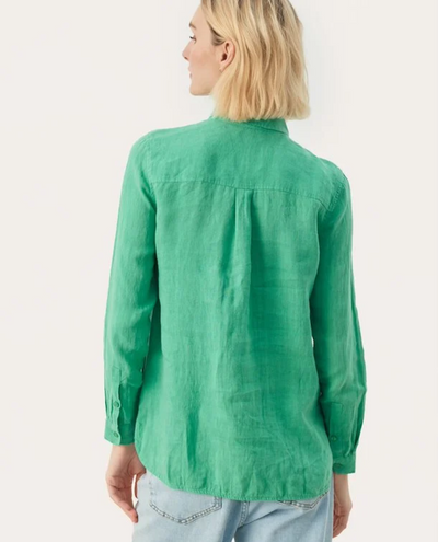 Part Two Kivas Green Linen Shirt