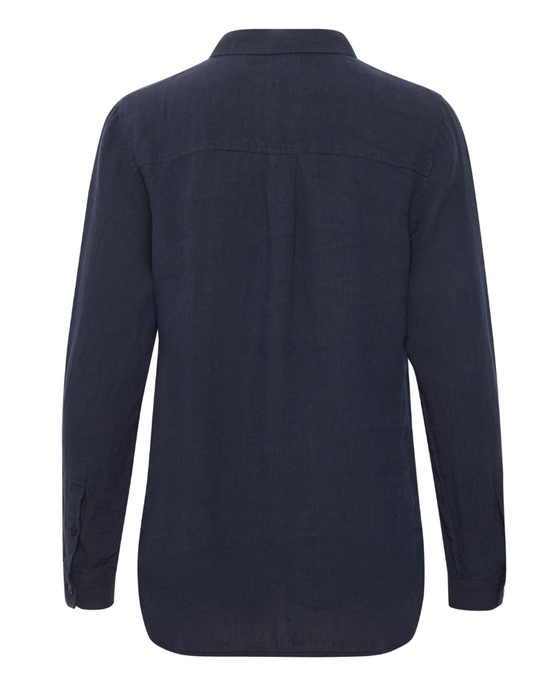 Part Two Kivas Navy Blue Linen Shirt