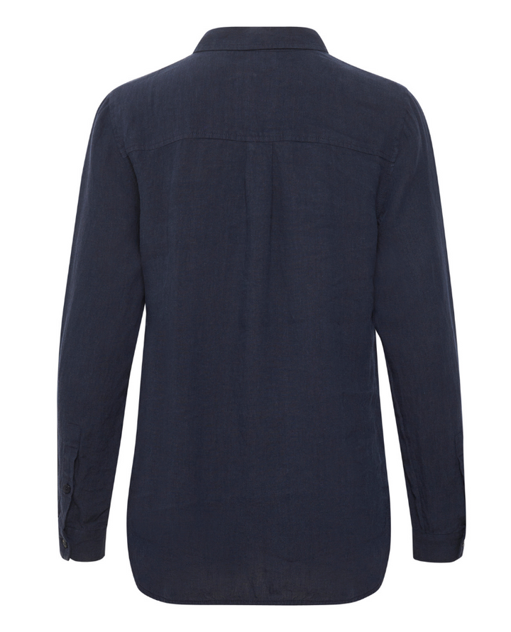 Part Two Kivas Navy Blue Linen Shirt