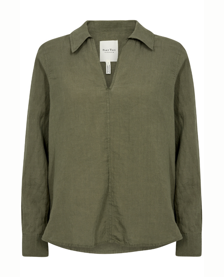 Part Two Natalee Kalamata Green Shirt