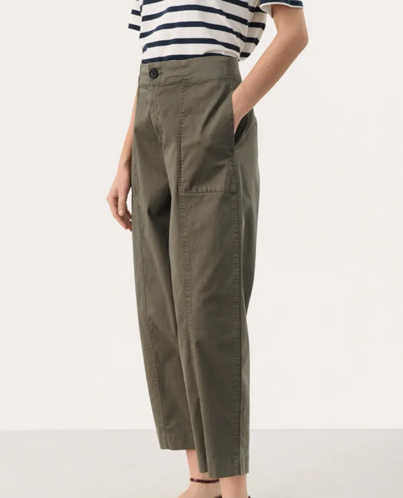 Part Two Netta Kalamata Green Trousers