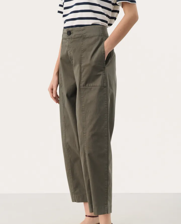 Part Two Netta Kalamata Green Trousers