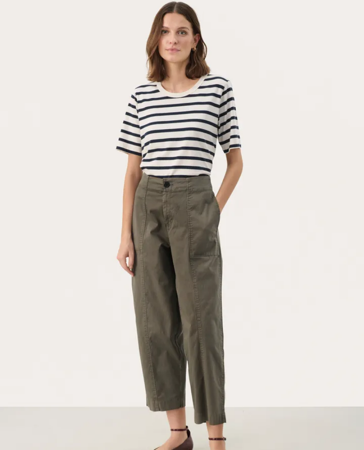 Part Two Netta Kalamata Green Trousers