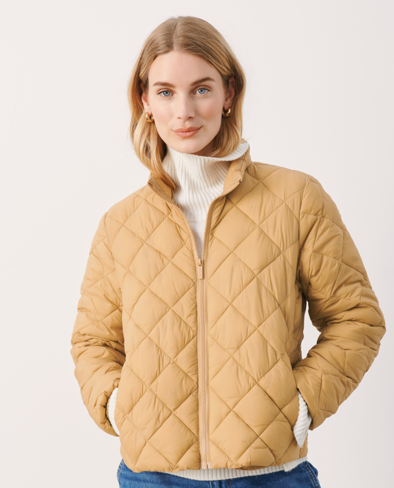 Part Two Olia Coffee Quilted Jacket - Biscuit Clothing Ltd