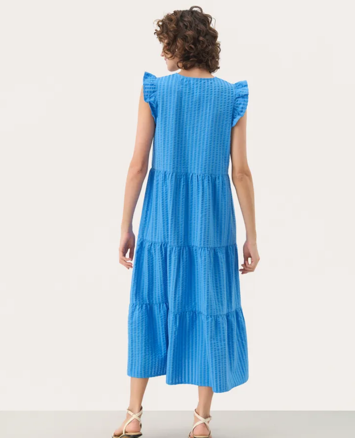Part Two Pamalina Blue Seersucker Maxi Dress