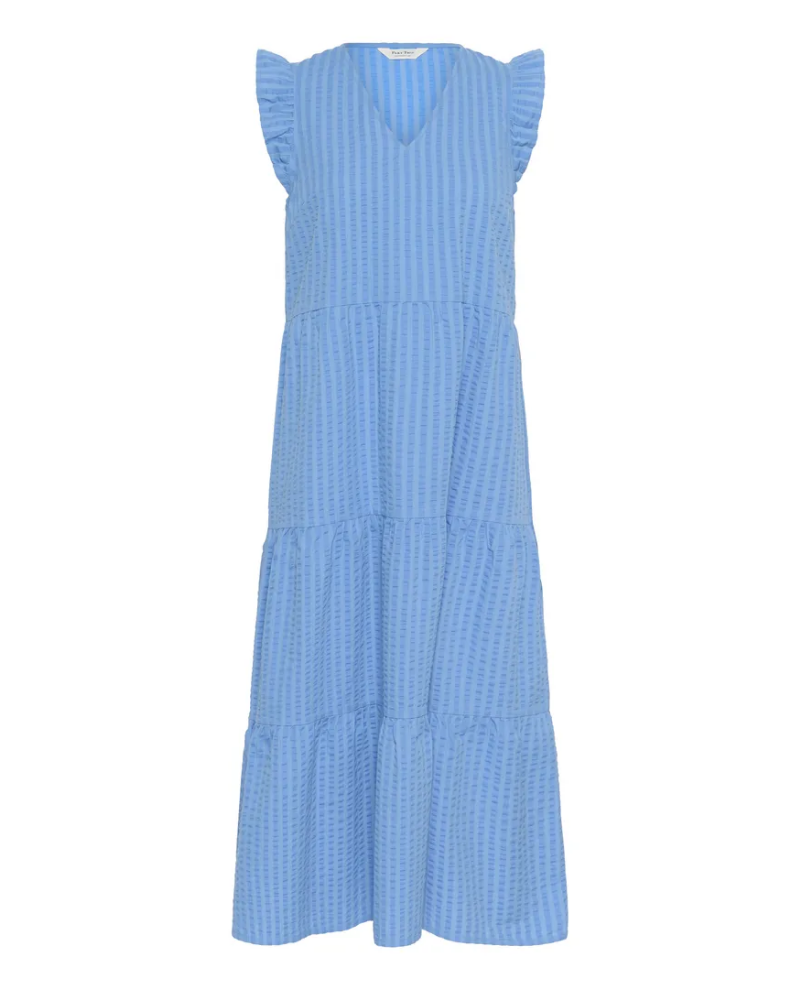 Part Two Pamalina Blue Seersucker Maxi Dress
