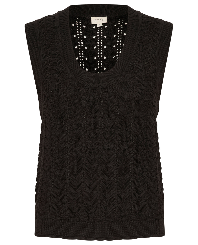 Part Two Radika Black Sweater Vest Knit