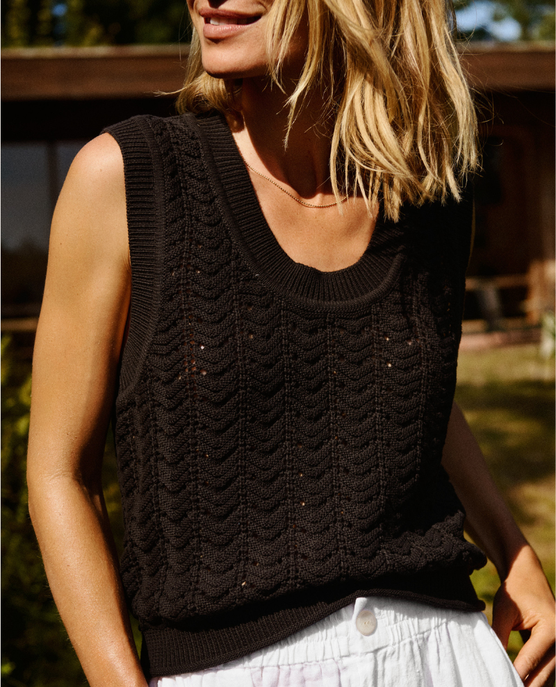 Part Two Radika Black Sweater Vest Knit