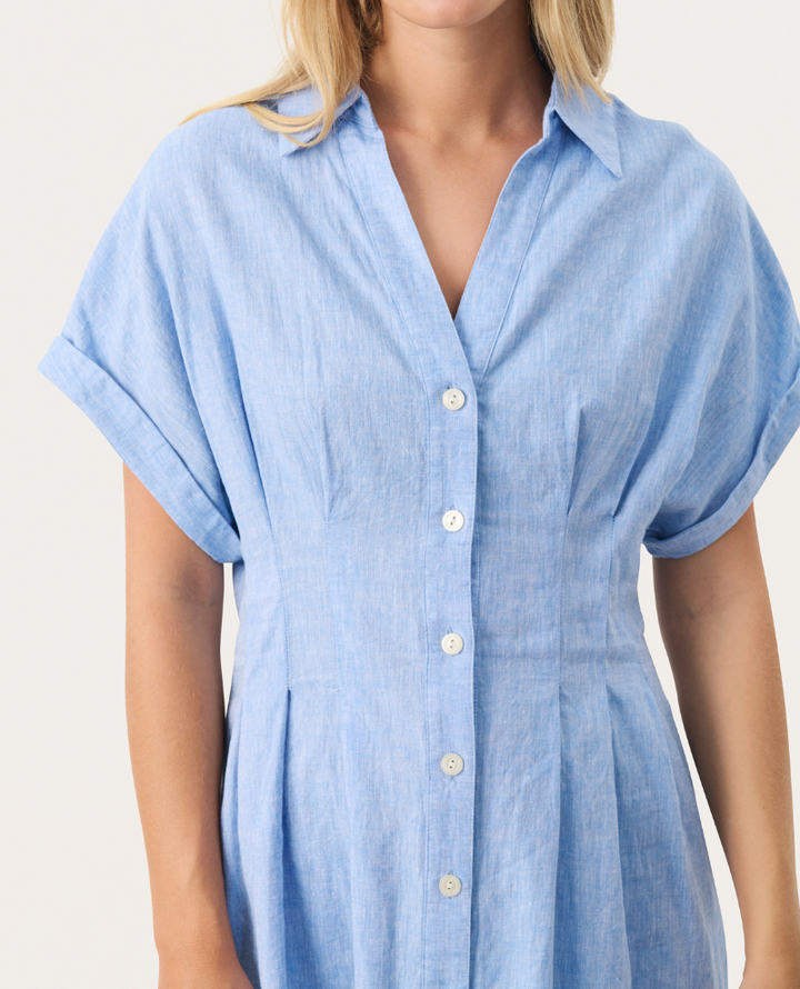Part Two Rianna Blue Short Shirt Dress
