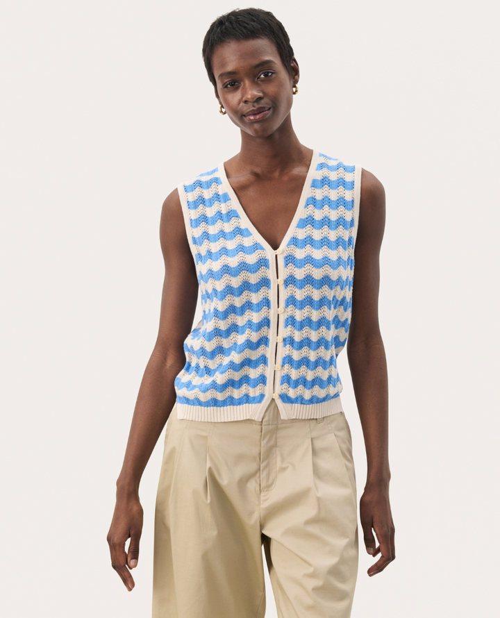 Part Two Rosella Blue Stripe Cardigan
