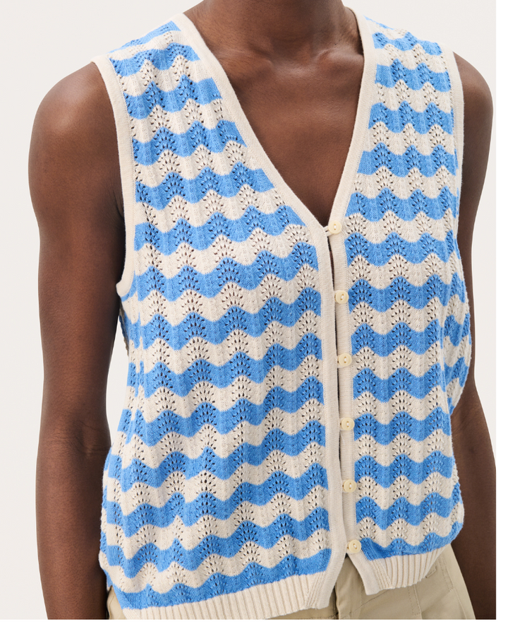 Part Two Rosella Blue Stripe Cardigan
