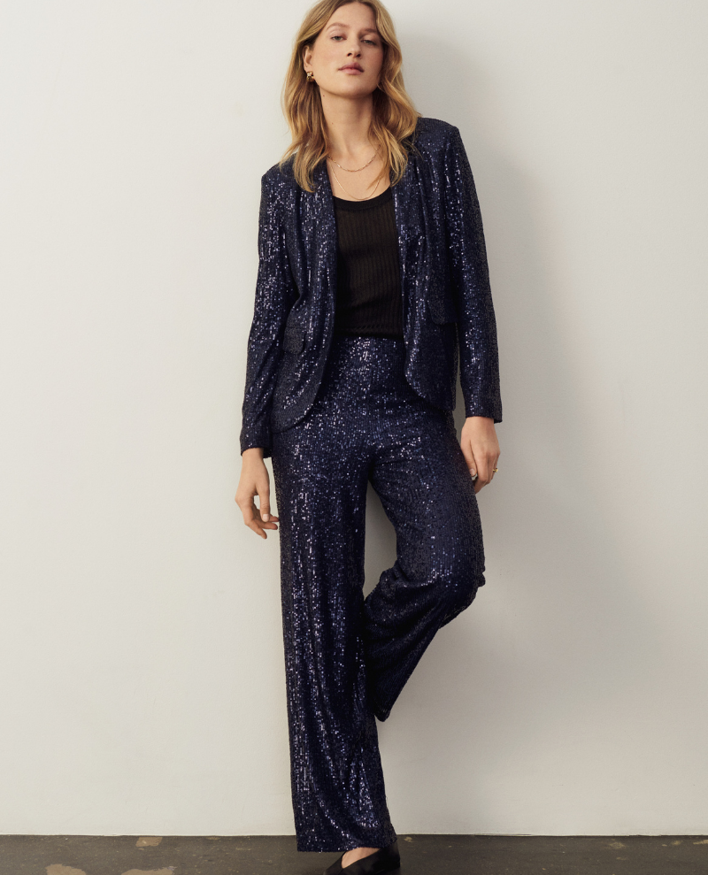 Part Two Tatiana Midnight Sequin Trousers
