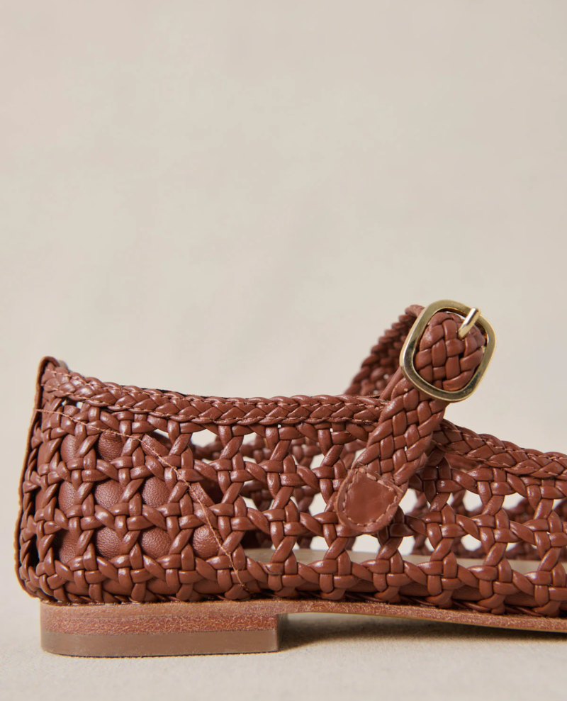 Petite Mendigote Claudette Camel Woven Ballet Pumps