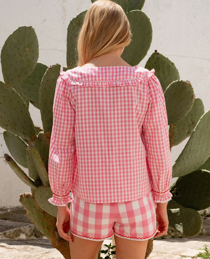 Pink City Prints Ava Candyfloss Gingham Shorts
