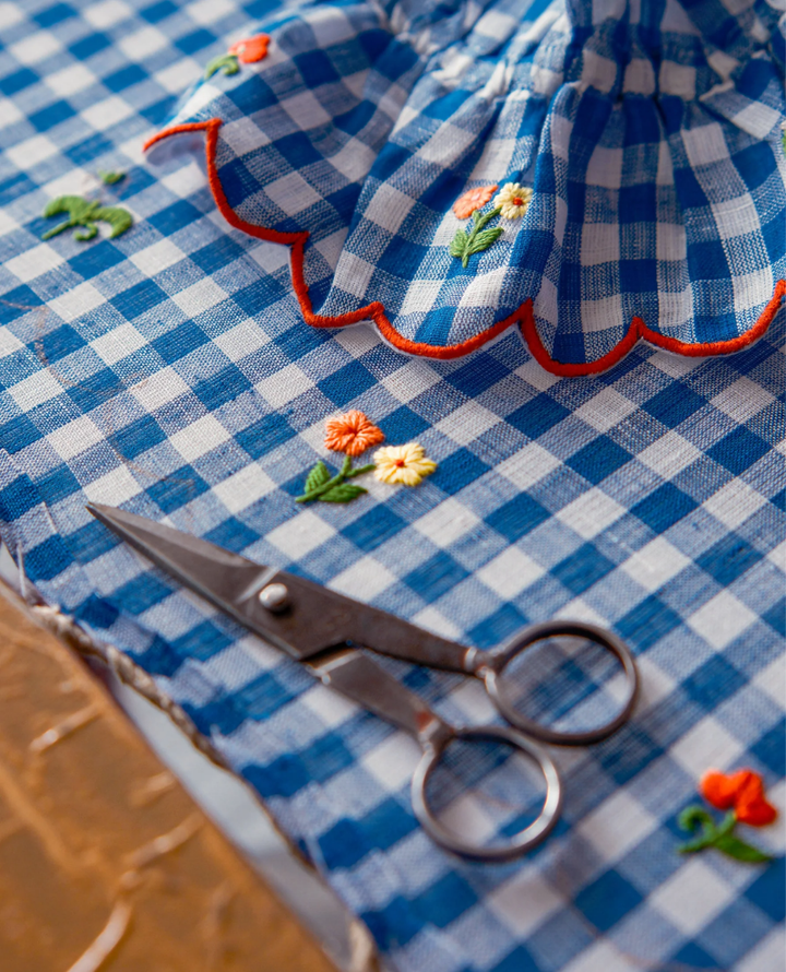 Pink City Prints Ava Picnic Gingham Linen Shorts
