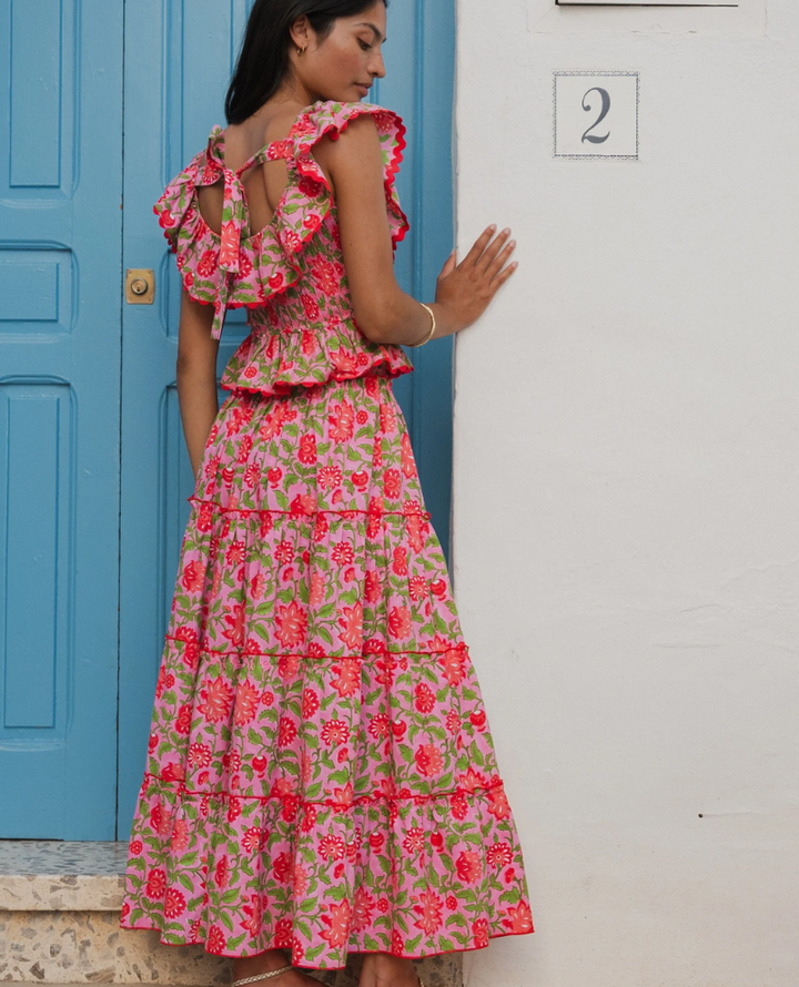 Pink City Prints Rah Rah Candy Jaal Skirt