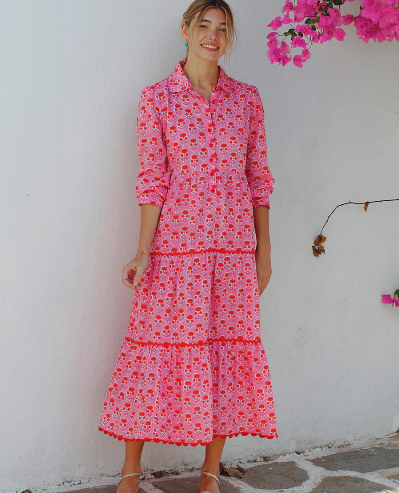 Pink City Prints Gina Bubblegum Marigold Dress
