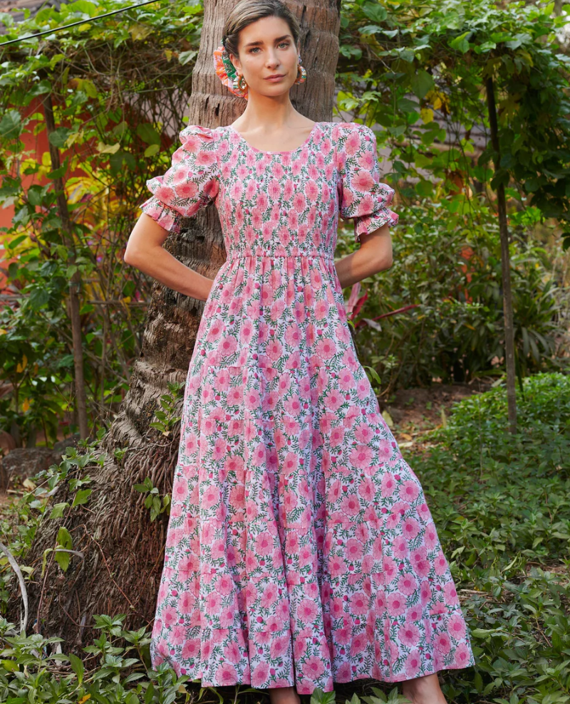 Pink City Prints Abigail Marigold Blush Dress