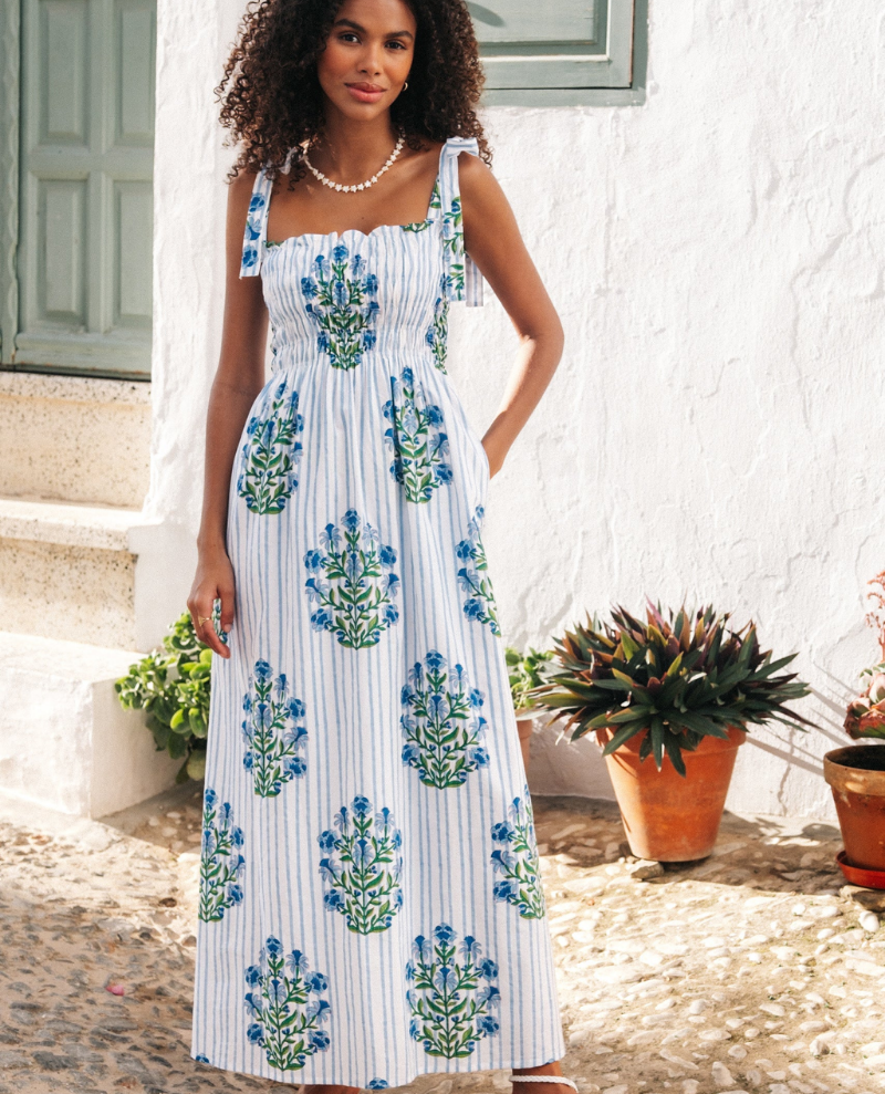 Pink City Prints Martina Dusk Stripe Dress