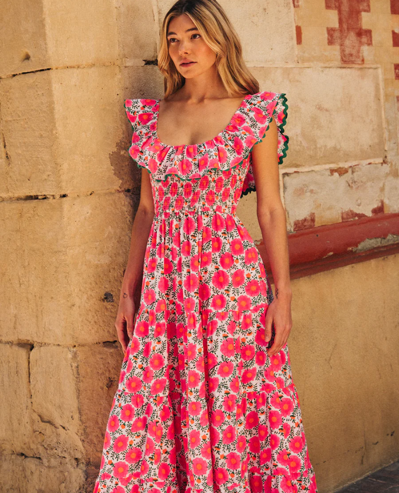 Pink City Prints Susie Neon Poppy Dress - Biscuit Clothing Ltd