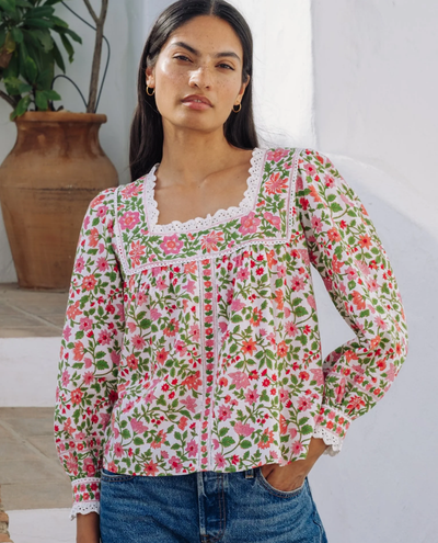 Pink City Prints Fleur Peach Jaal Blouse