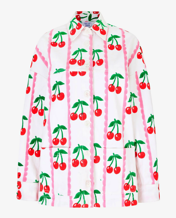 Pink City Prints Romy Scalloped Cherry Jacket