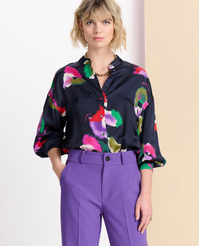 Pom Amsterdam Violets Blue Blouse