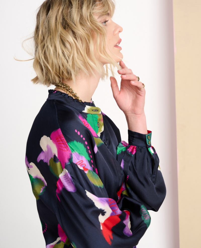 Pom Amsterdam Violets Blue Blouse