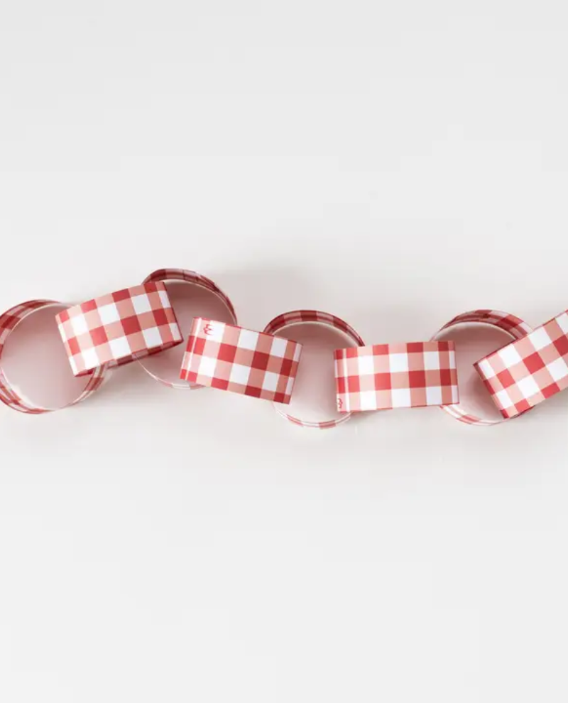 Cotton Clara Red Gingham Paper Chain Kit