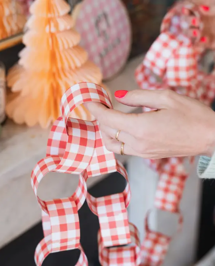 Cotton Clara Red Gingham Paper Chain Kit