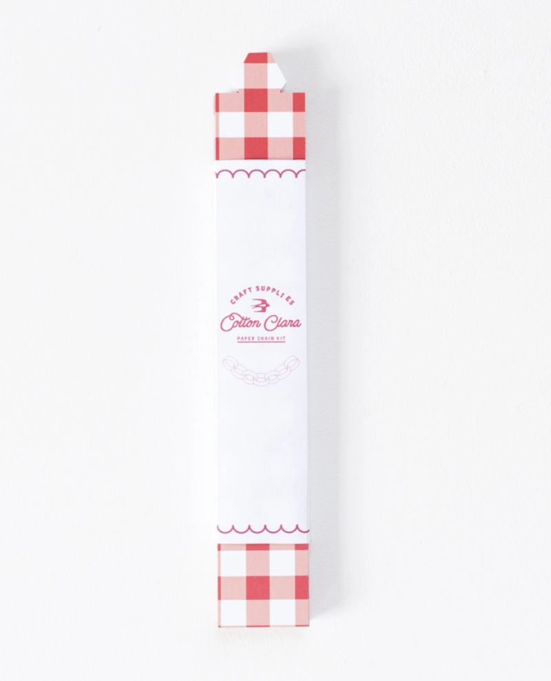Cotton Clara Red Gingham Paper Chain Kit