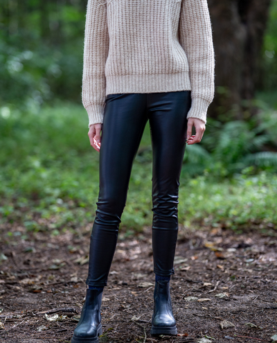 Reiko Olga Black Faux Leather leggings