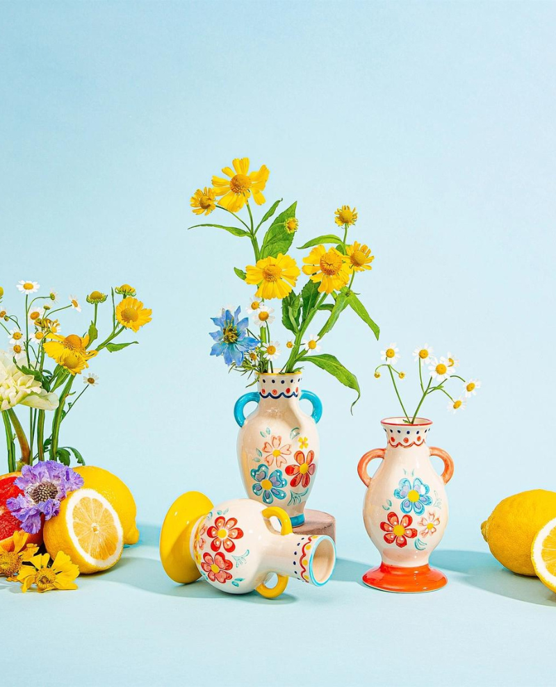 Folk Floral Small Vase