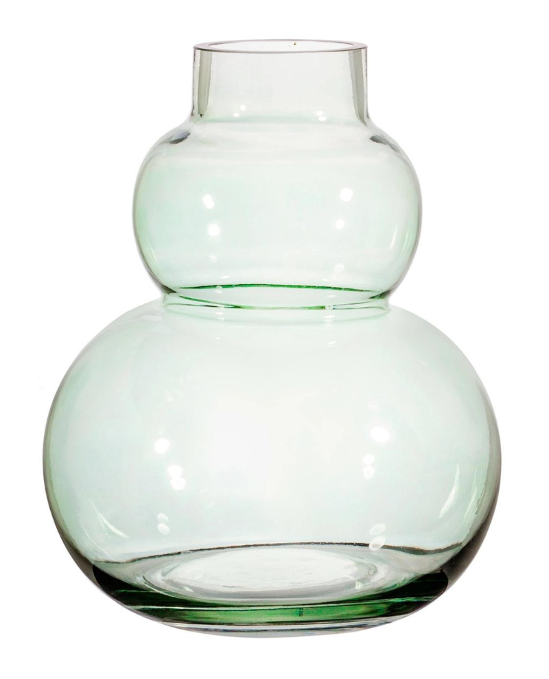 Glass Pebble Green Vase