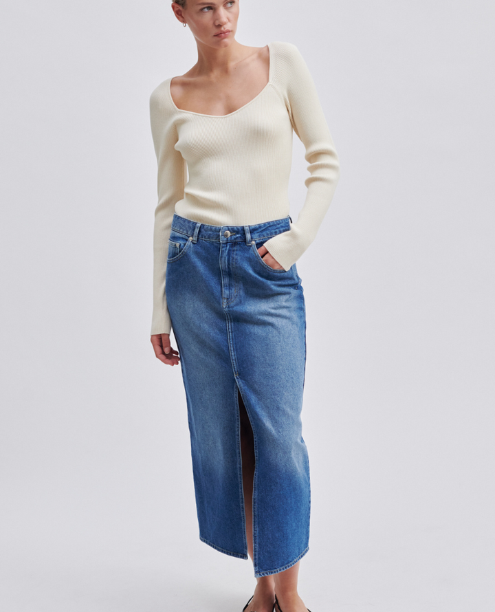 Second Female Kylie Denim Midi Skirt