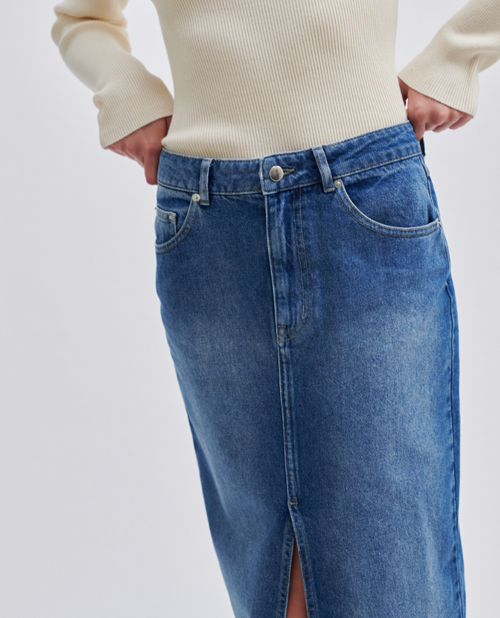 Second Female Kylie Denim Midi Skirt