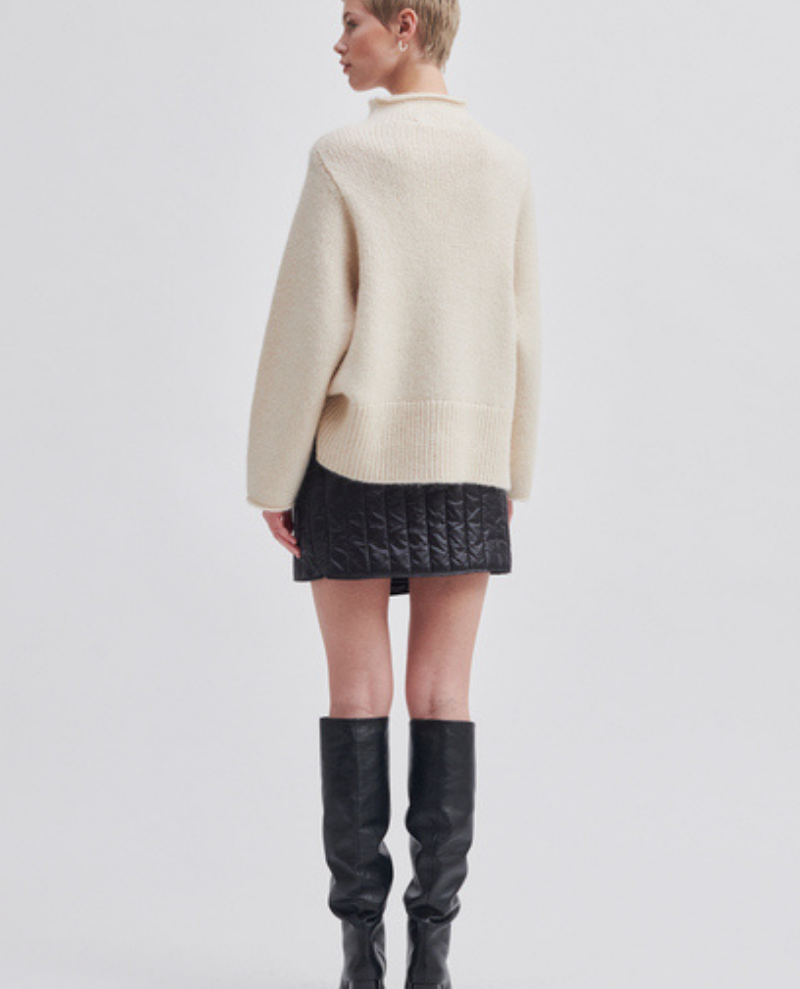 Second Female Rikke Chalk Turtle Knit