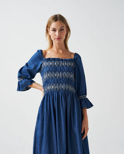 Seventy and Mochi Sally Washed Indigo Dress