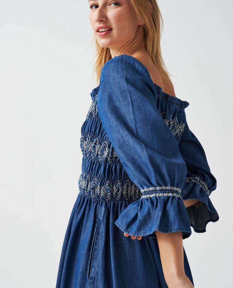 Seventy and Mochi Sally Washed Indigo Dress