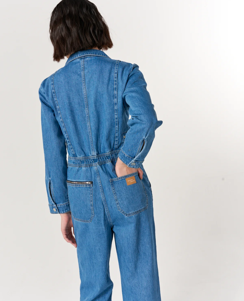Seventy and Mochi Indie Vintage Blue Jumpsuit
