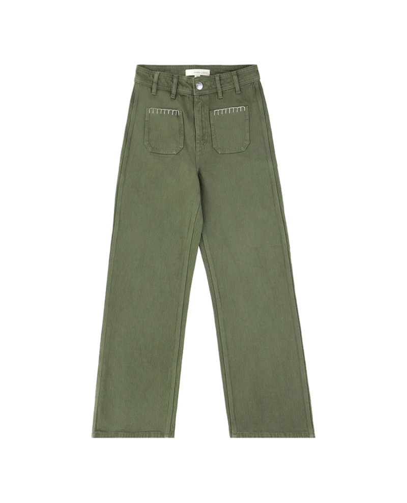 Seventy and Mochi Mabel Pine Green Jeans