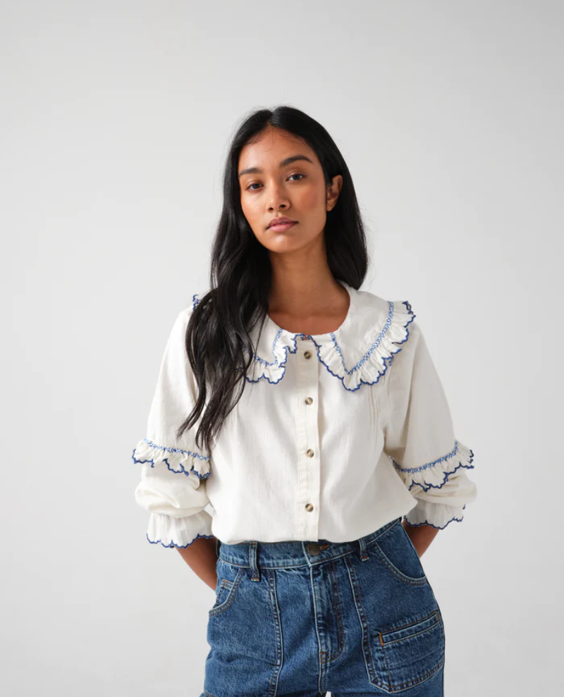 misha&puff ruffle capelet lake 4-6y misha&puff ruffle capelet lake 4-6y